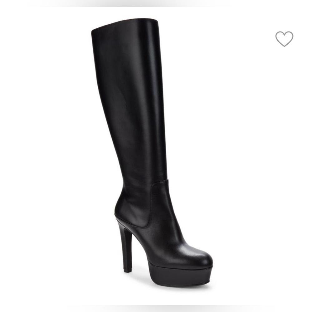 STUART WEITZMAN
Ave 130 Leather Platform Knee Boots Size 9 Black new w/o box